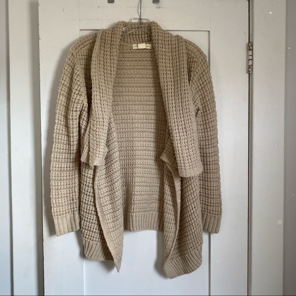 UO Staring at Stars Beige Oversized Cardigan